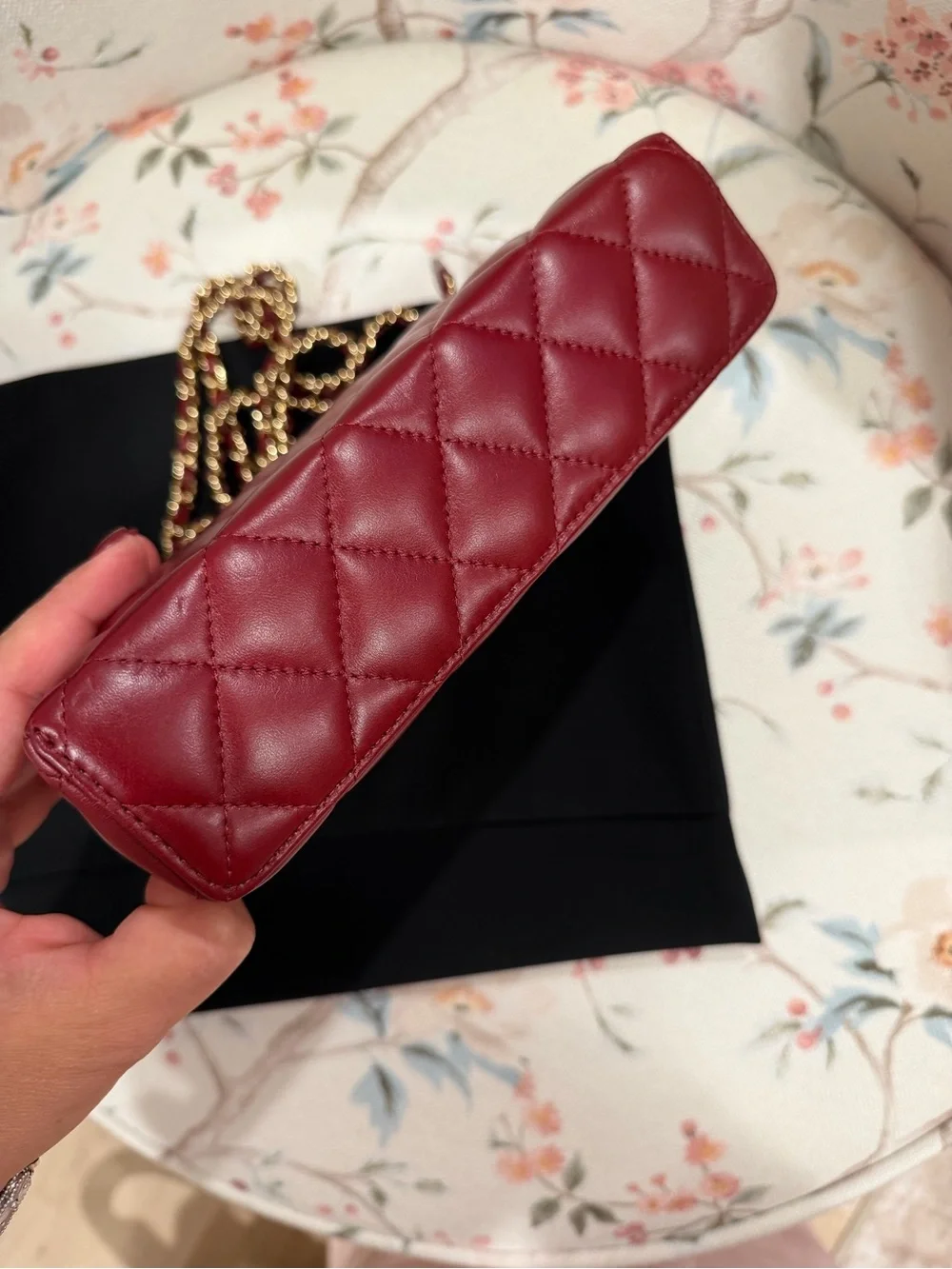 Brand new Chanel Quilted Vanity Top-Handle Bag in burgundy Gold Hardware 26X